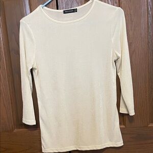 Nuggles 3/4 Length Cream Women's Top